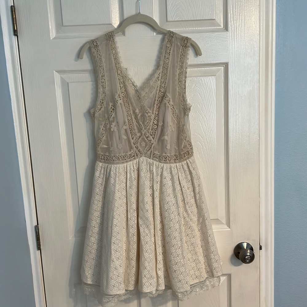 Free People Ivory Lace Mini Dress BRAND NEW